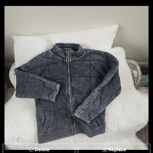 Forever21 Quilted Moto Bomber Navy Or Black 10,11,12